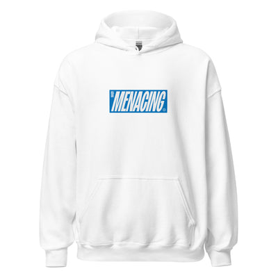 Menacing Italics Hoodie - White (Blue)